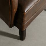 Vintage Danish "1669" Armchair in Brown Leather by Fritz Hansen, 1940s