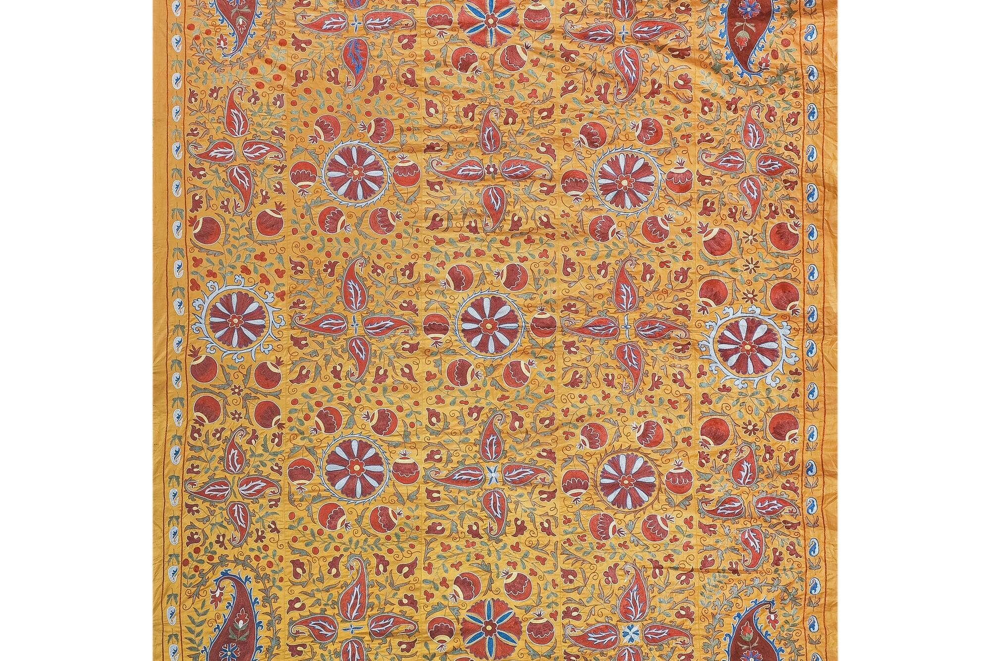 Uzbek hand-embroidered Suzani vintage 258x305 cm