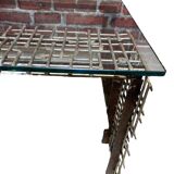 Metal coffee table with glass top