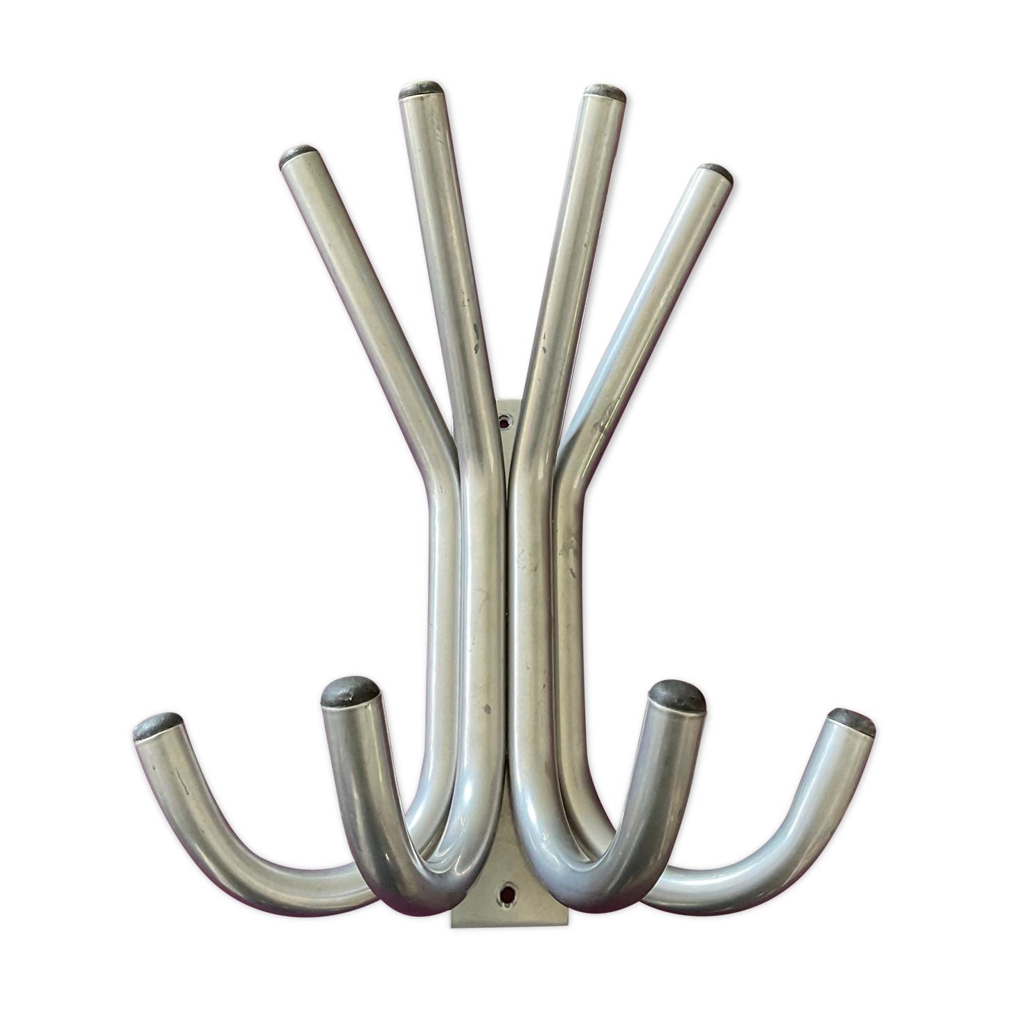 Vintage 70s coat rack in chrome metal