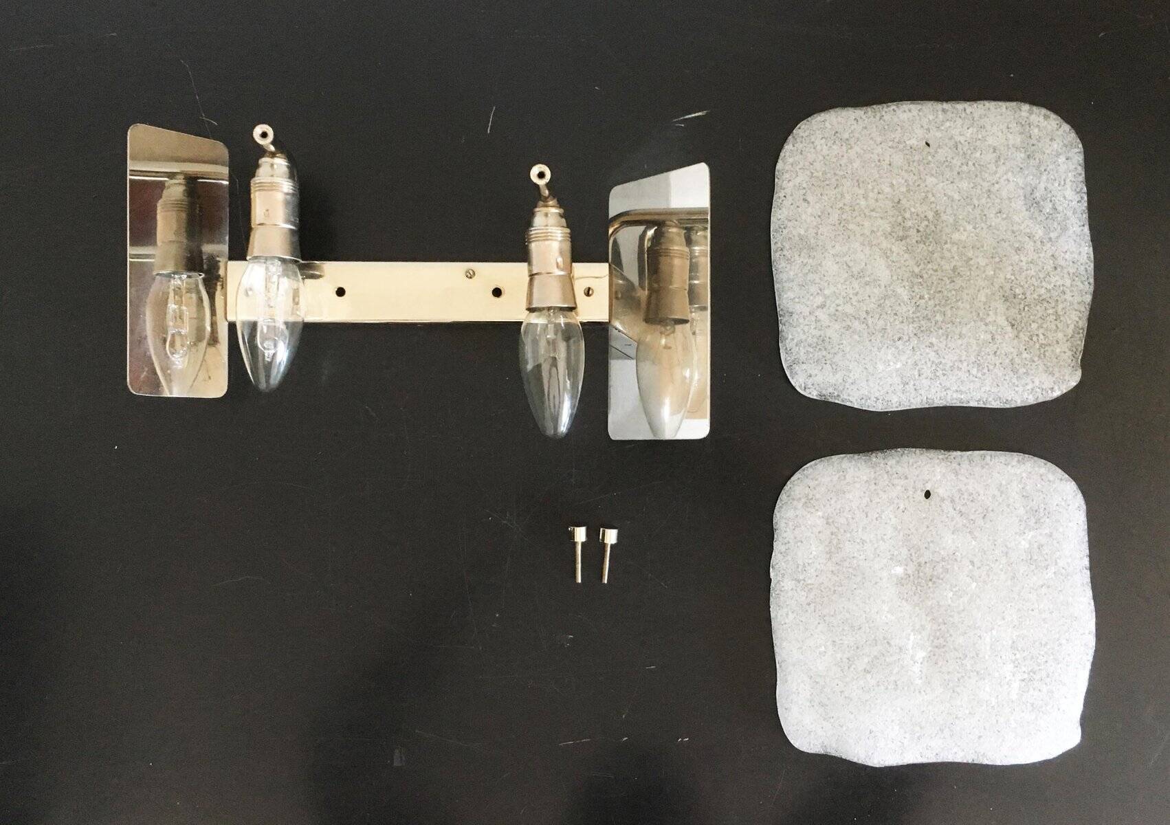 Frosted glass wall light by Kalmar Franken KG, 1960s