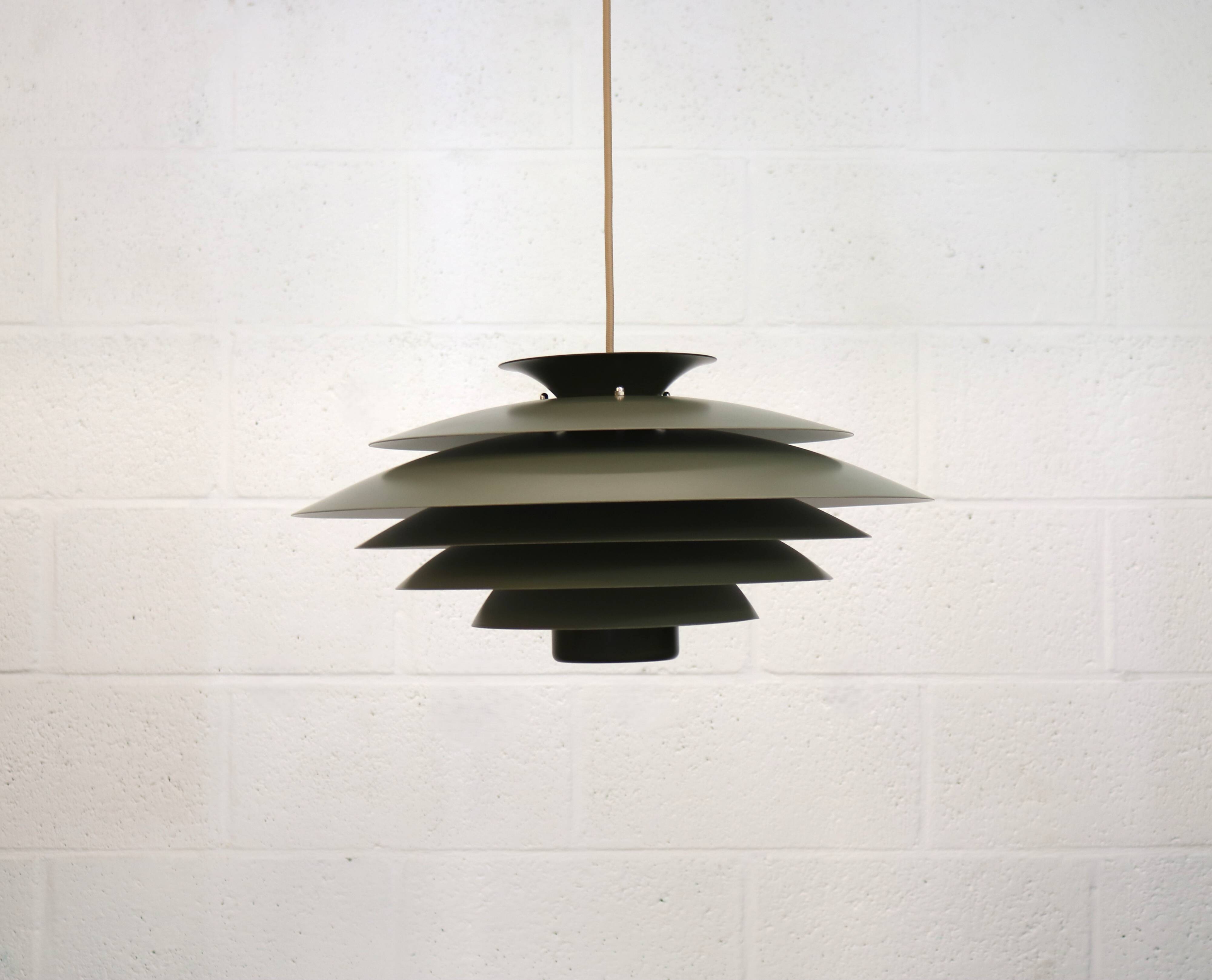 XL Green Pendant Lamp, Form Light Nordic Design, 1970s Denmark