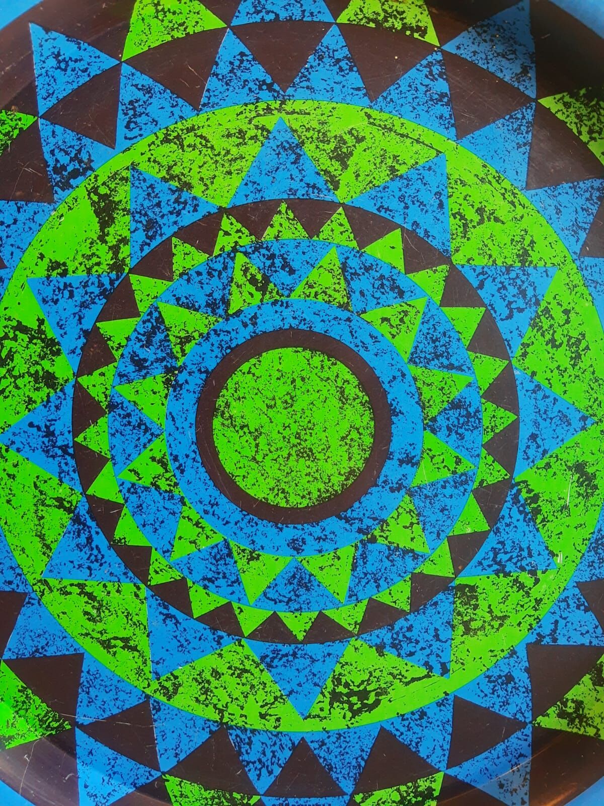 Vintage Maxwell France Round Metal Advertising Tray