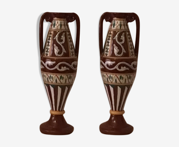 Paire de vase amphores Nabeul orientaux Tunisie