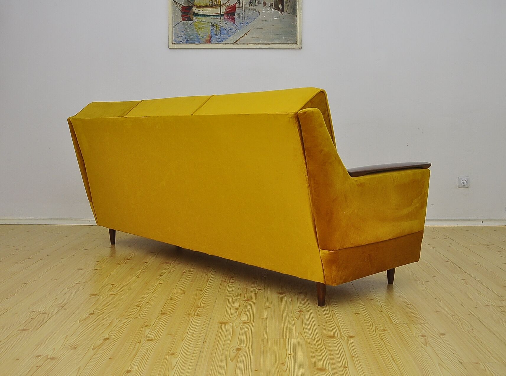 Mid-century velvet sofa daybed, 1960s
