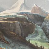 Tableau Gouache ancienne (XVIII°/XIX°) Vue ds Alpes Galcier (Vorderaar ?) Suisse