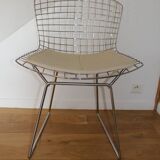 4 chrome Bertoia chairs with cushion