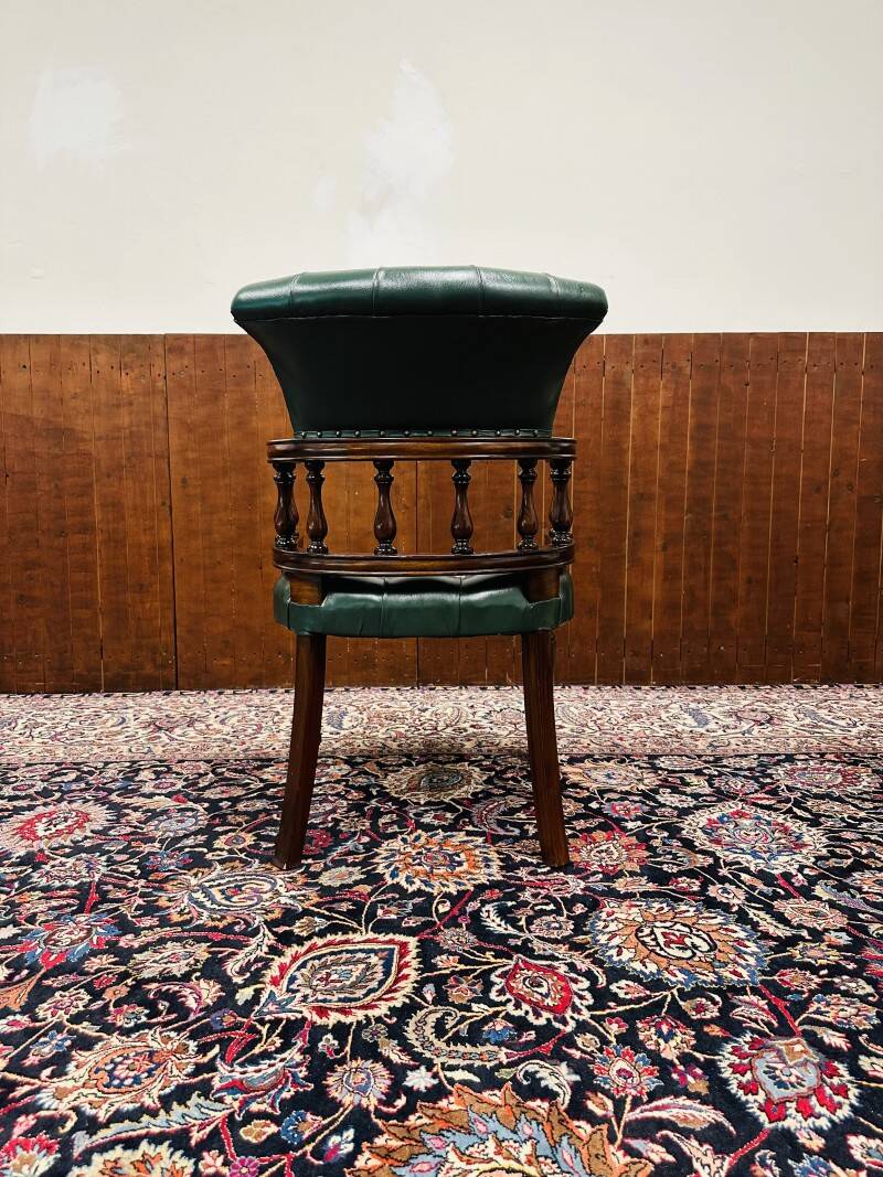 English Chesterfield Captain Chair office chair green