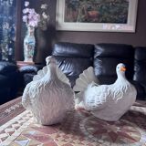 Pair of vintage Regency Italian Dove plant pots