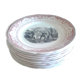 Set of ten plates Sarreguemines theme Field and seasons
