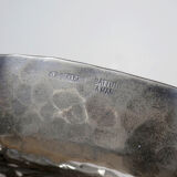 Large basin, bowl, Olri Italy vintage 1950s hammered silver.