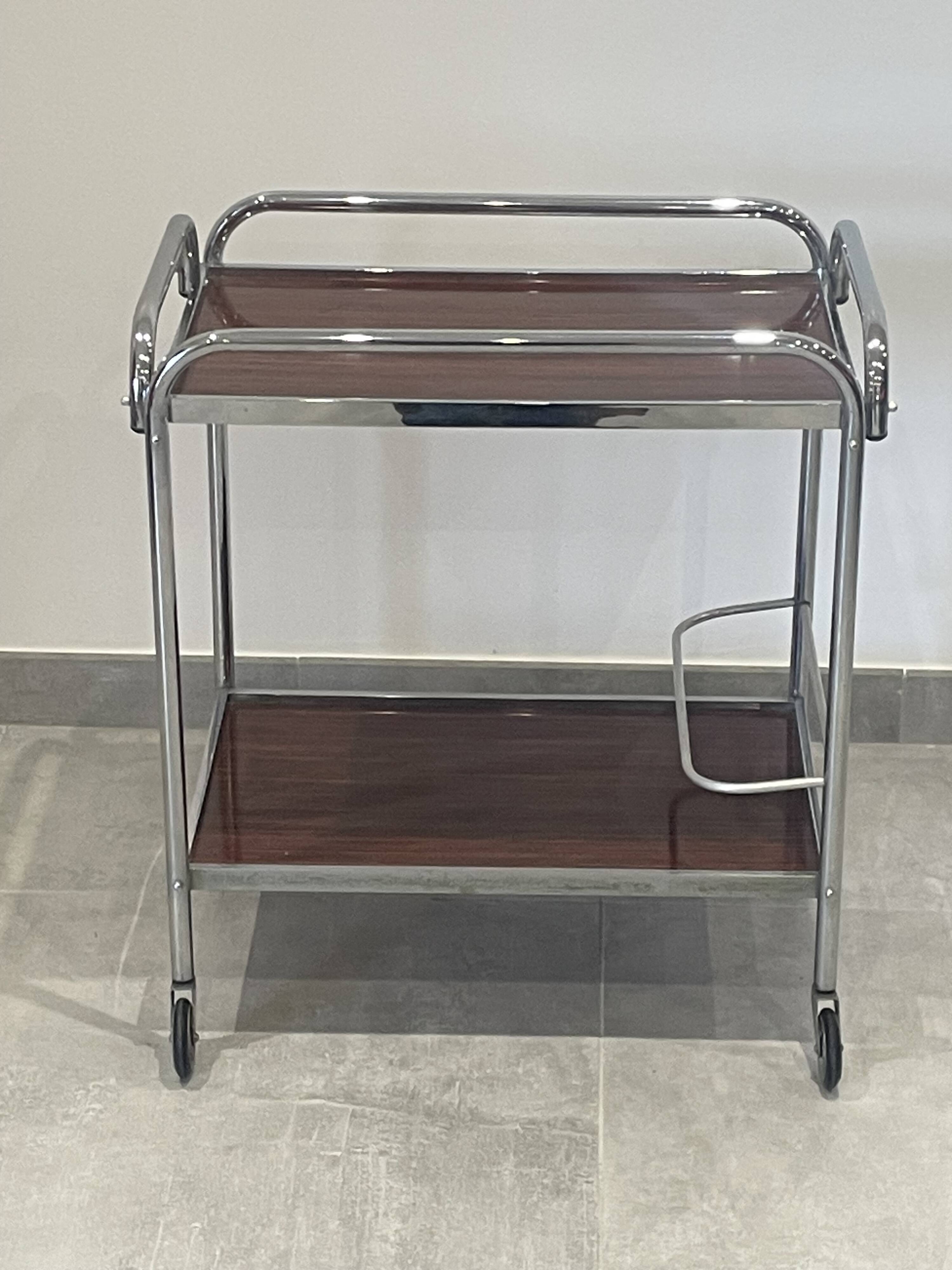 Rare 1970s design side table, removable tray.