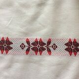 Rectangular tablecloth and its 18 towels - vintage Basque linen