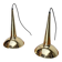 Danish mid-century brass cone pendant lamps, 1950s, set of 2.