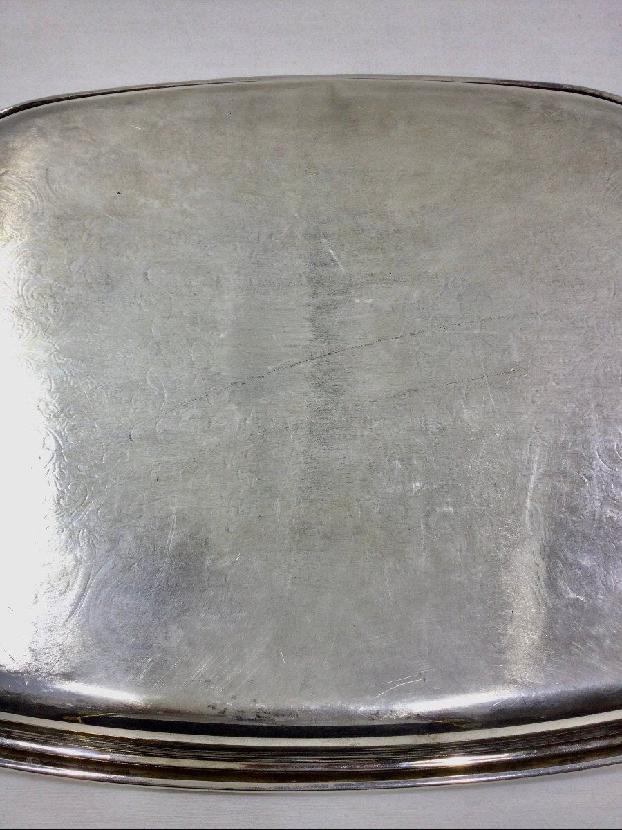 Silver metal handle tray