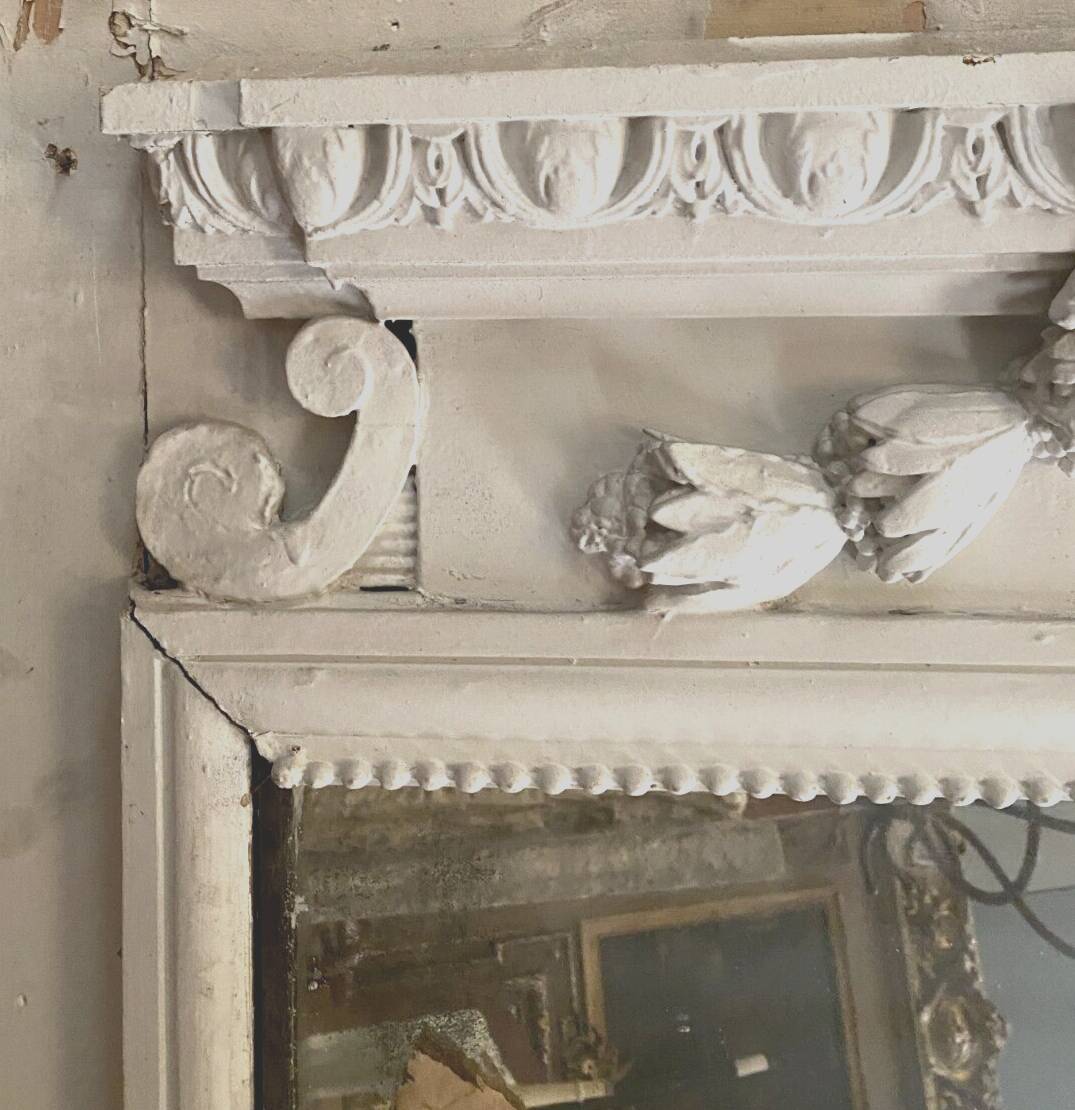 Napoleon III style mirror in carved wood and stucco 19th century