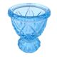 Ancien coquetier piédouche godronné  verre bleu transparent