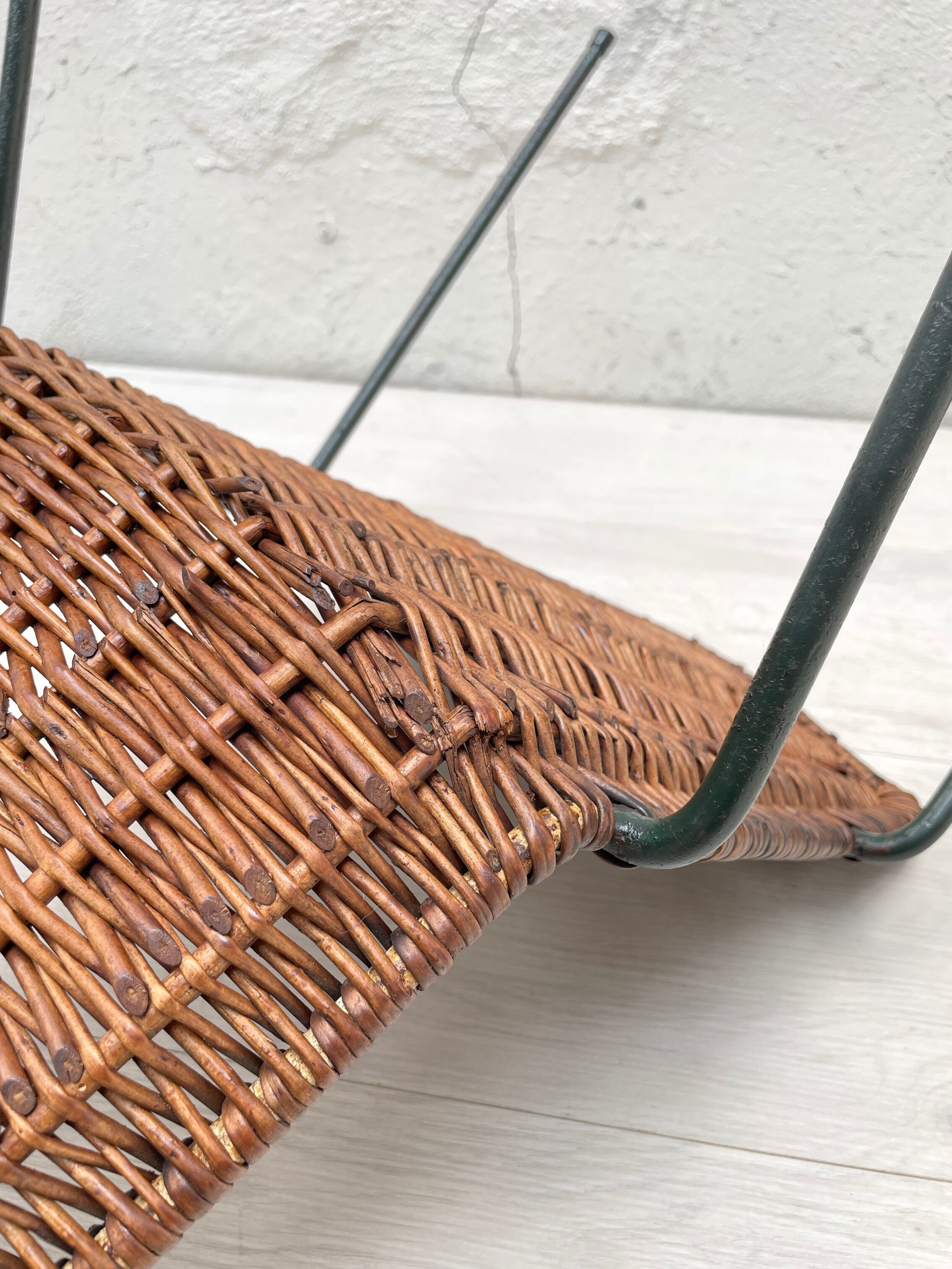 Vintage chair in wicker and metal circa 1950