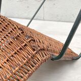 Vintage chair in wicker and metal circa 1950