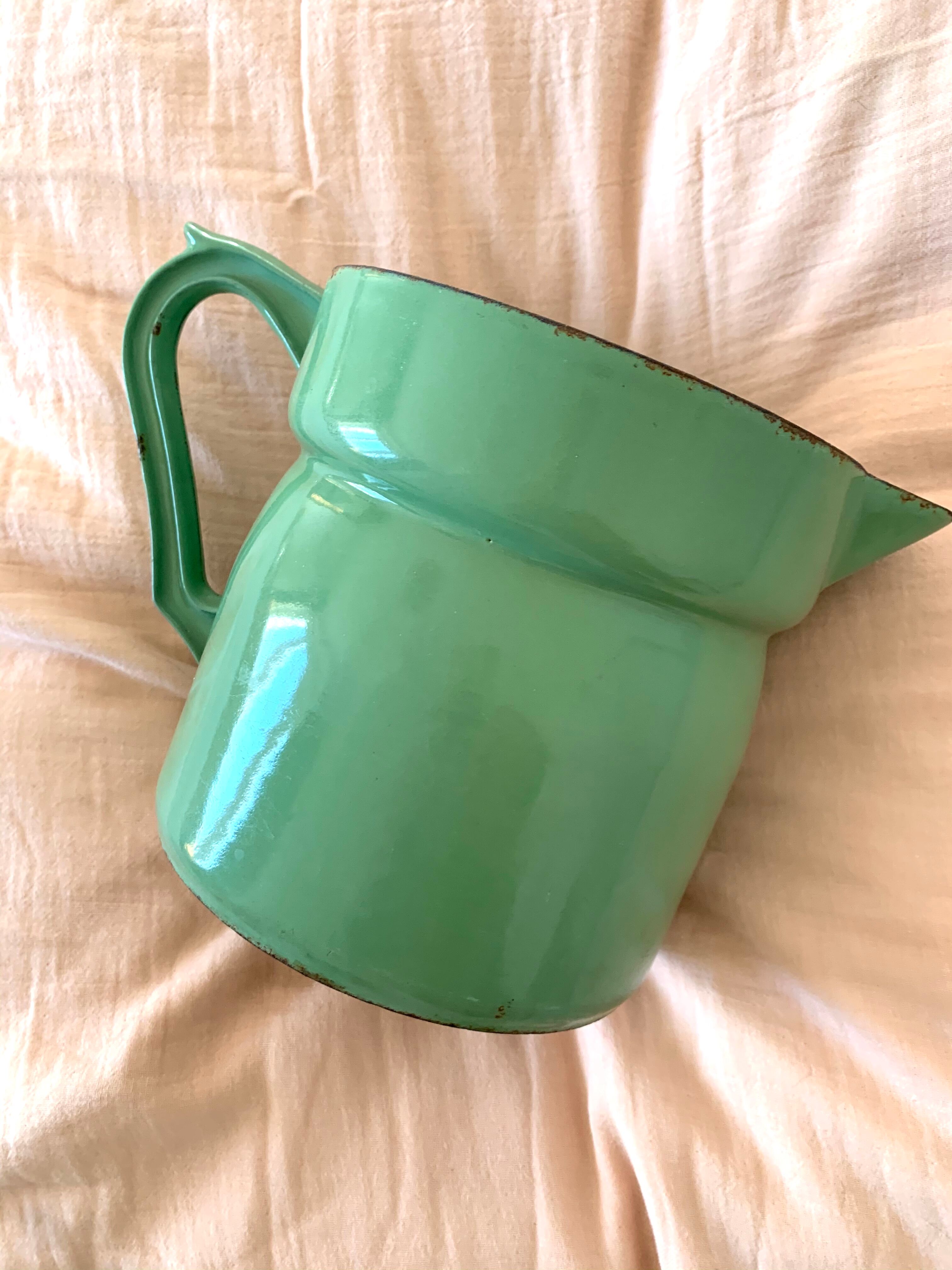 Enamelled cast iron pitcher 1950
