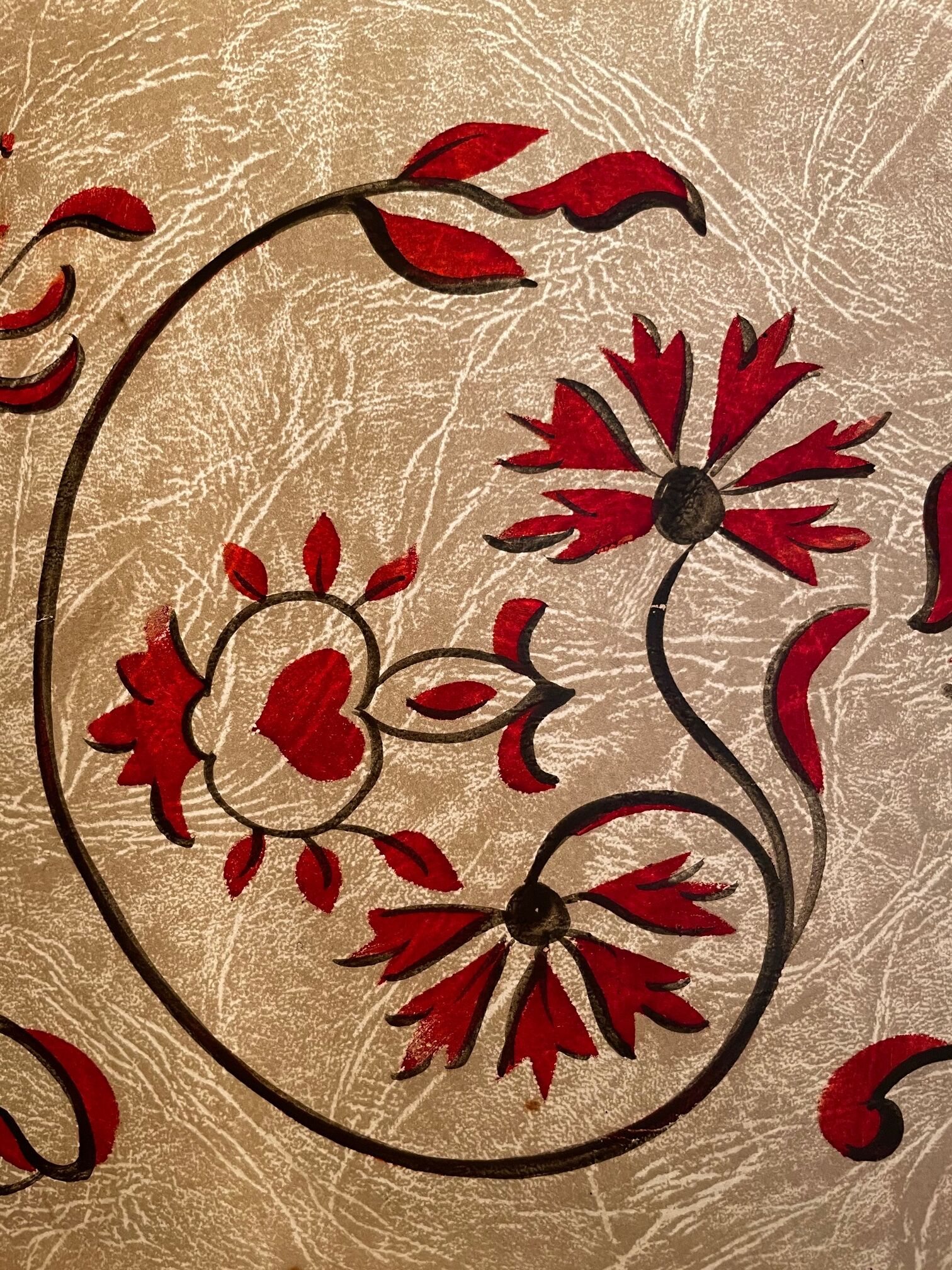 carved wooden floor lamp from the 40s