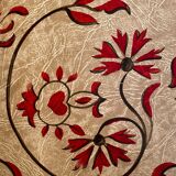 carved wooden floor lamp from the 40s