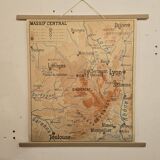Geography map school map Jura and Massif Central
