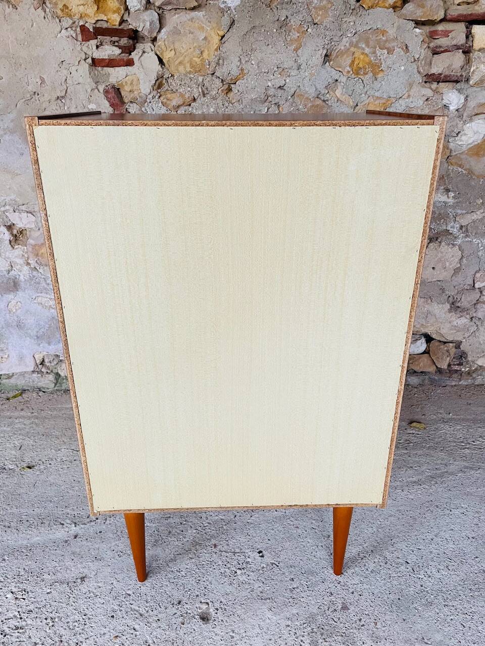 High chest of drawers with 5 drawers, Scandinavian style, circa 60's