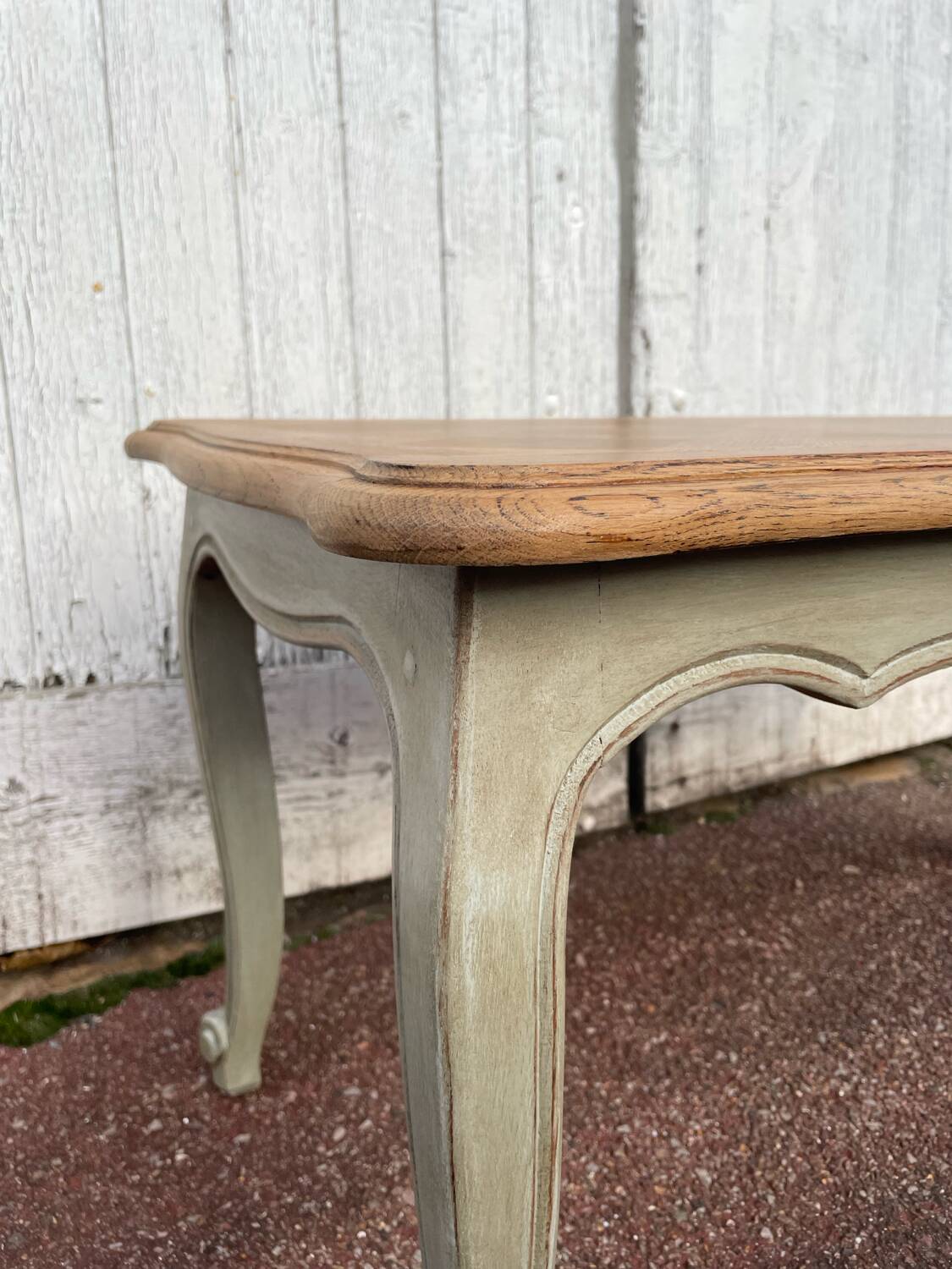 Louis XV style coffee table patinated gray