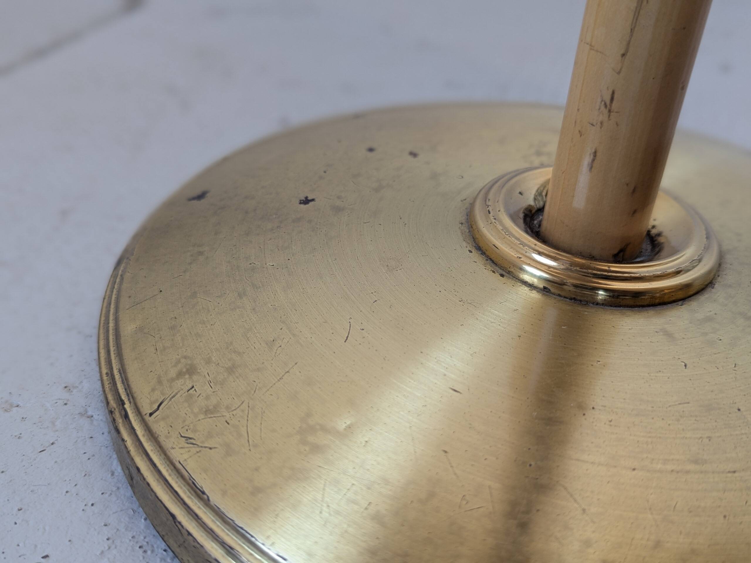 Bamboo and brass floor lamp