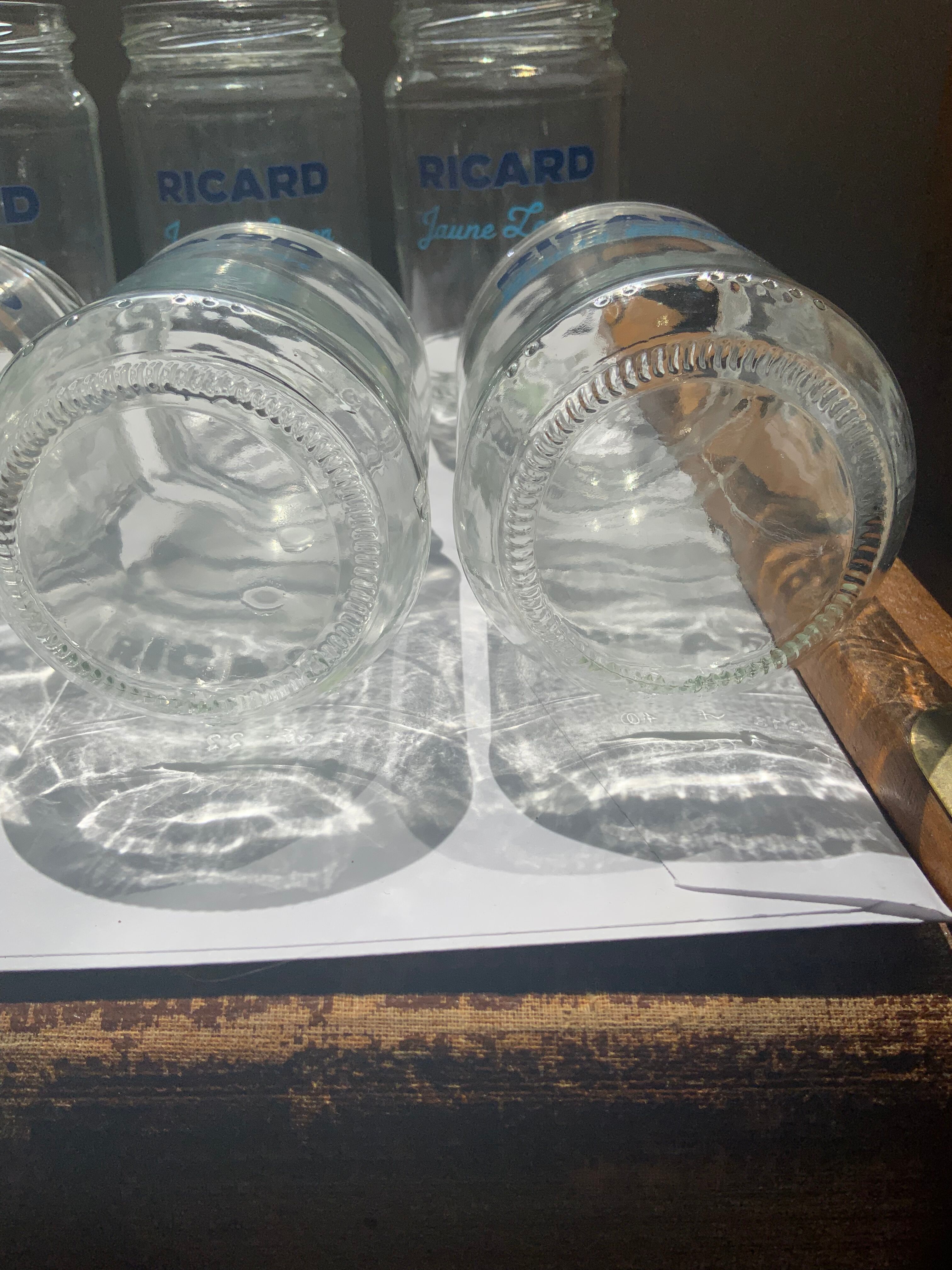 Lot 6 glasses Ricard yellow lemon shape vintage jar new without packaging