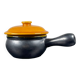 Black and yellow fondue pot
