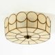 Beautiful round Mid-Century Modern ceiling or wall lamp made of Capiz