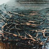 Black varnished terracotta pot