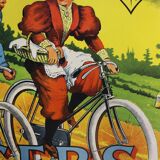 Original litho bike 1896 cycles malinge poster - laulan