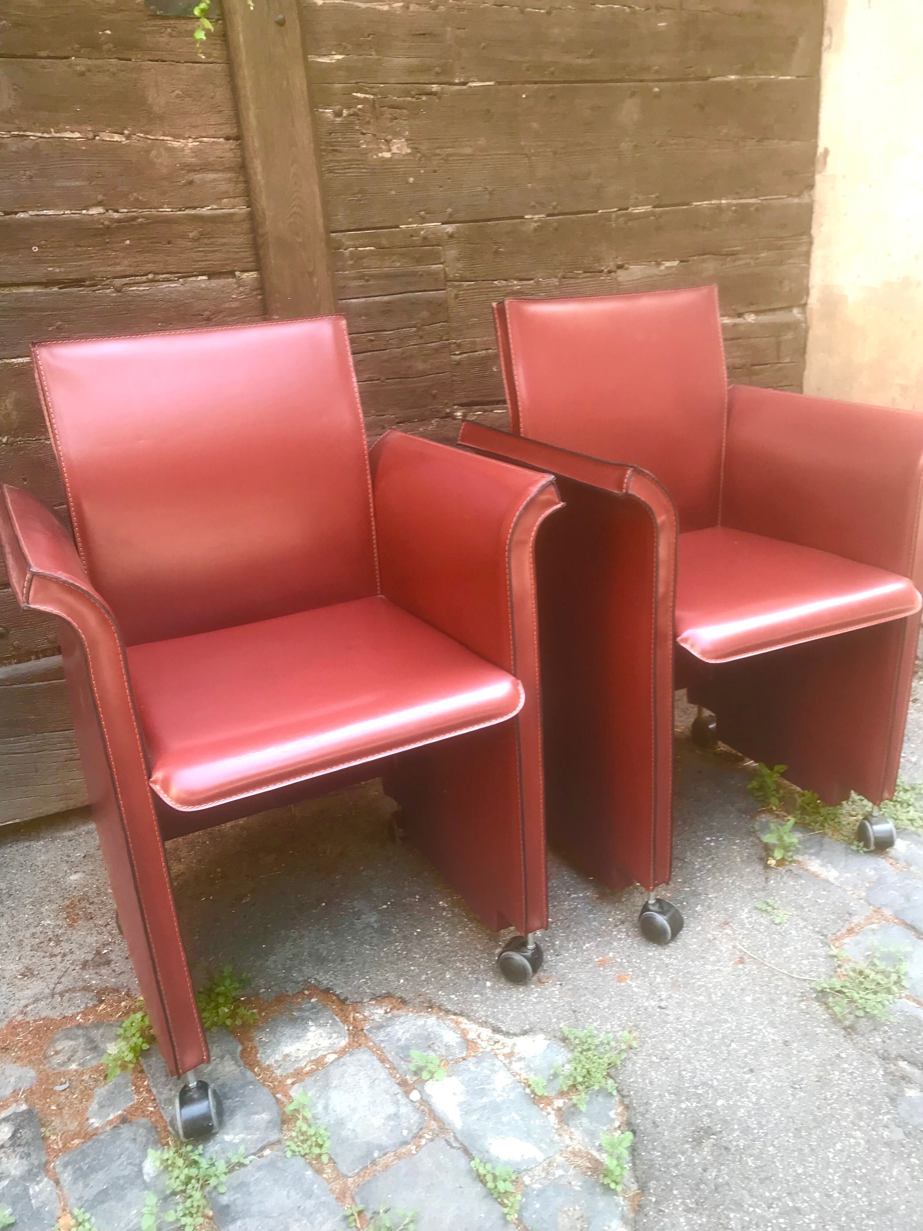Pair of leather armchairs 1970