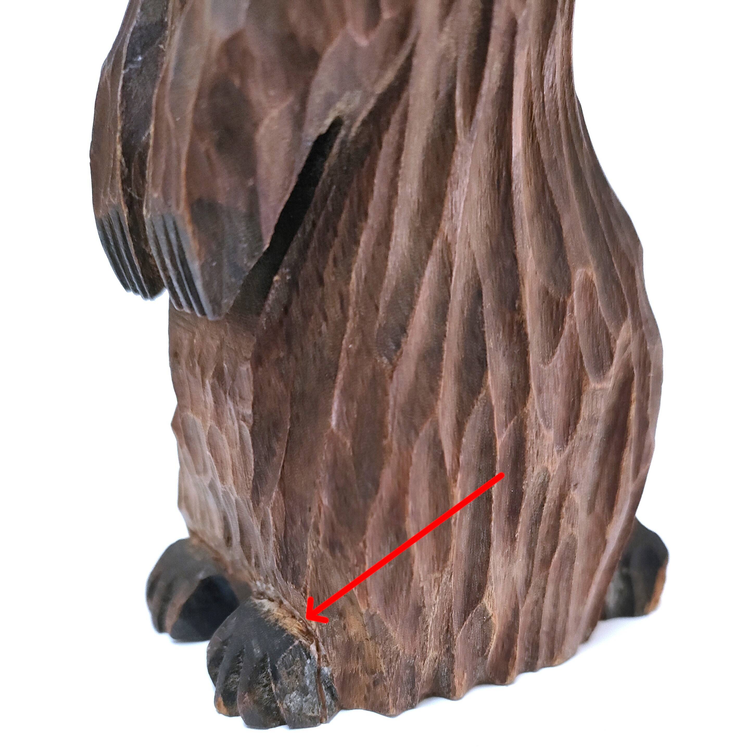 Deux marmottes bois sculpté art populaire français
