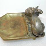 Bronze ashtray signed albert marionnet (1852-1910) art nouveau