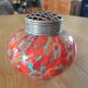 Ancien vase pique fleurs en verre multicolore