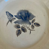 Plat Digoin Sarguemines ancien fleurs bleues