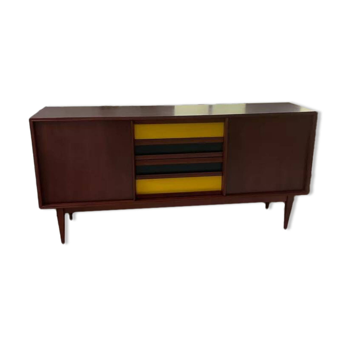 Scandinavian modernist teak sideboard with 4 drawers
