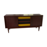 Enfilade scandinave moderniste en teck à 4 tiroirs