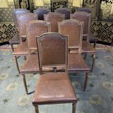 10 Louis XVI chairs seated leather