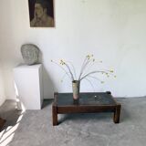 Table basse en chêne et ardoise 1950