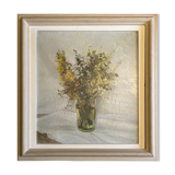 Tableau HST "Bouquet de fleurs" post impressionniste signé A. De Luca + cadre