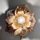 Vintage wall lamp golden leaves
