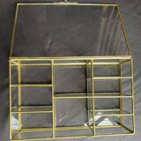 Glass and brass wall display case