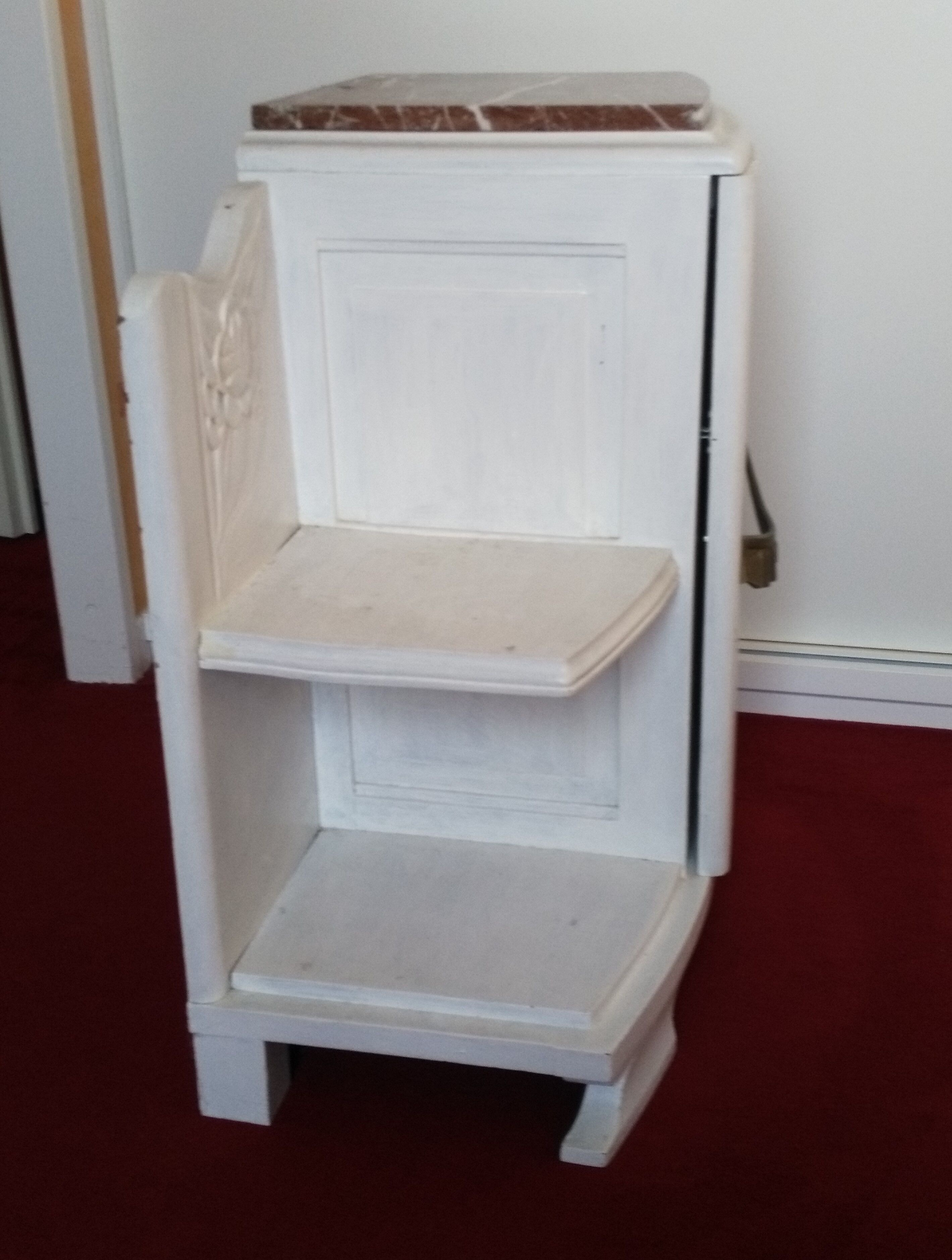 Art Deco bedside table top red marble