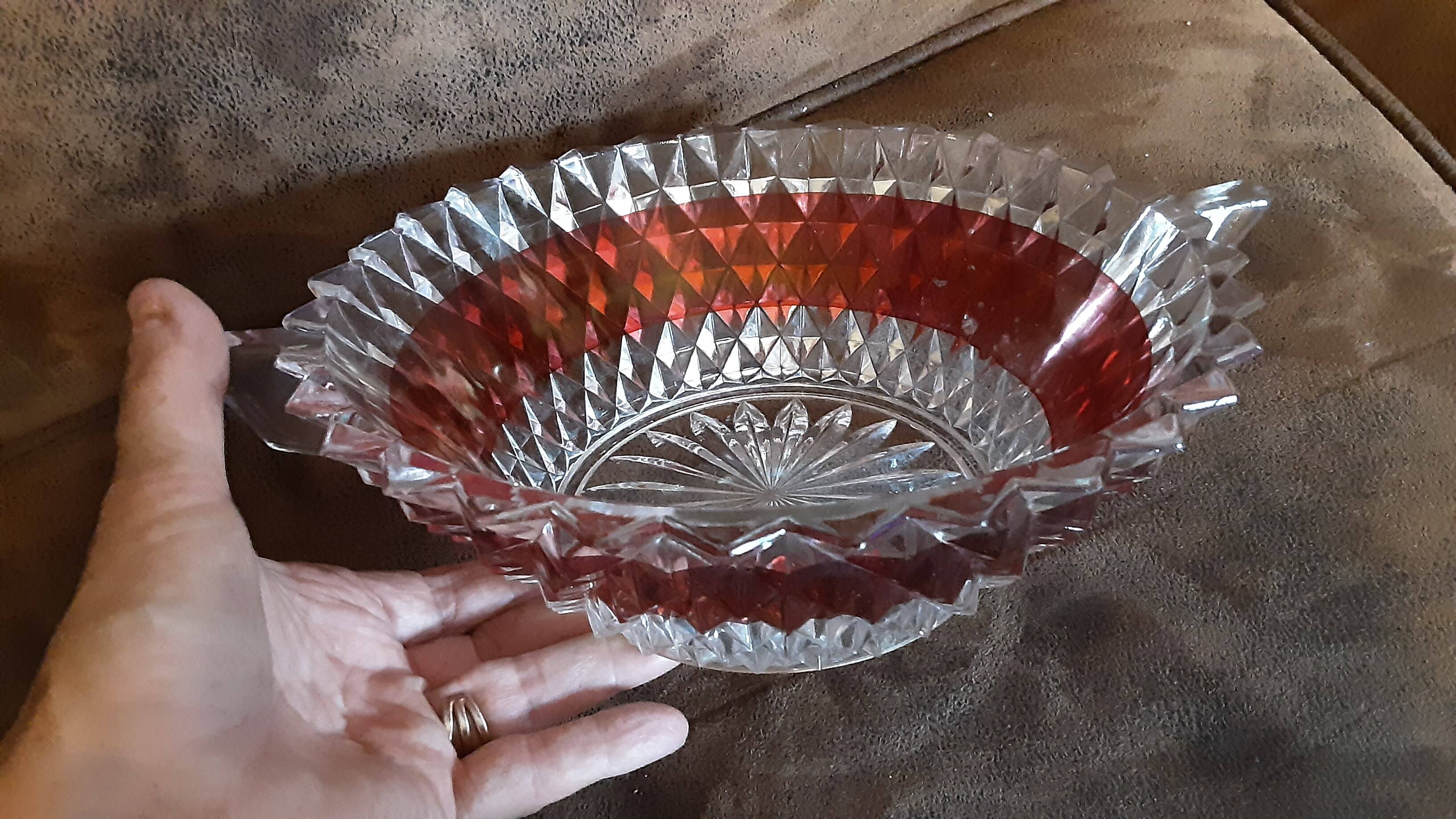 Vintage glass salad bowl