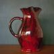 Terracotta pitcher glazed in oxblood red and black, terracotta vase, vintage pitcher, kitchen